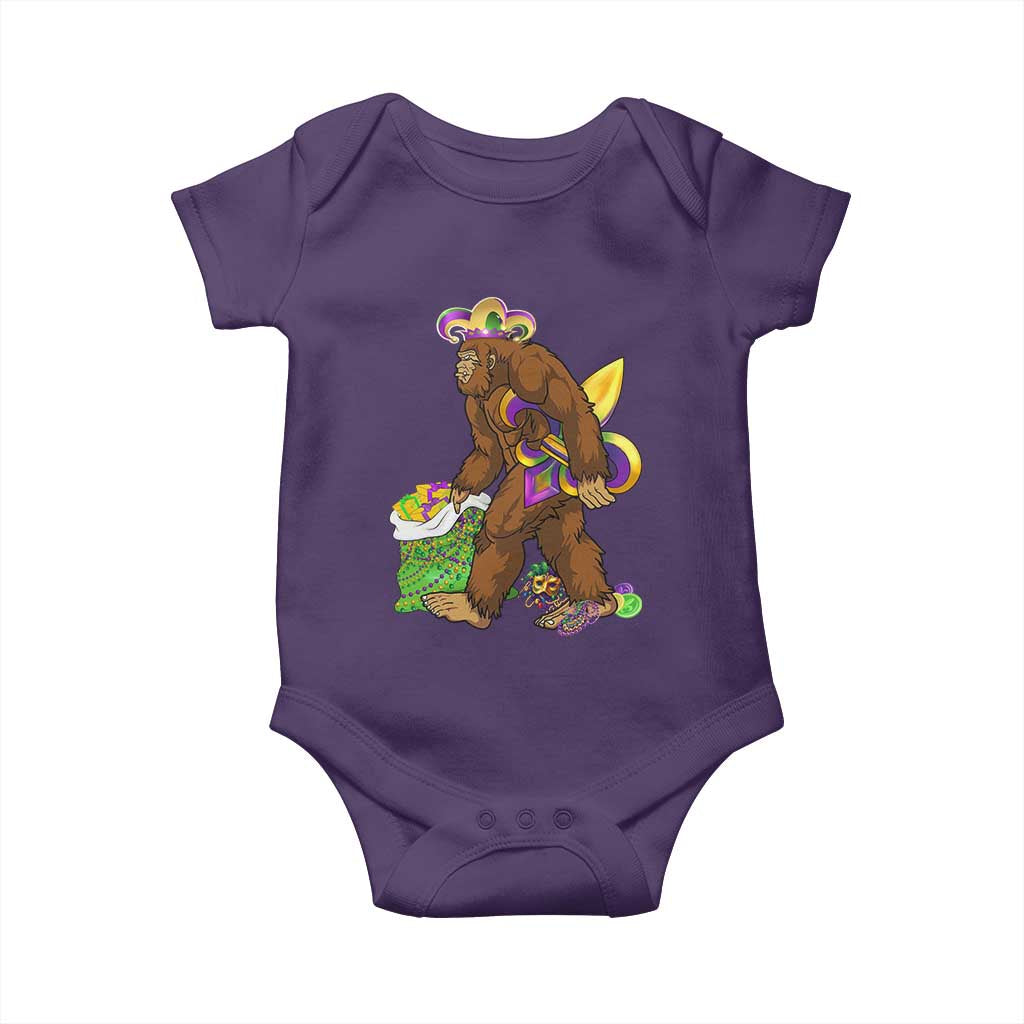 Funny Bigfoot Carnival Mardi Gras Party Baby Onesie TS11 Purple Print Your Wear