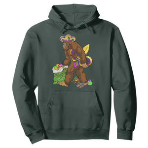 Funny Bigfoot Carnival Mardi Gras Party Hoodie TS11 Dark Forest Green Print Your Wear