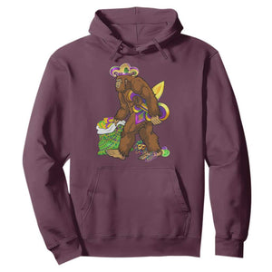 Funny Bigfoot Carnival Mardi Gras Party Hoodie TS11 Maroon Print Your Wear