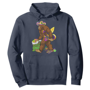 Funny Bigfoot Carnival Mardi Gras Party Hoodie TS11 Navy Print Your Wear