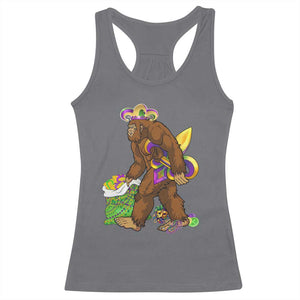 Funny Bigfoot Carnival Mardi Gras Party Racerback Tank Top TS11 Charcoal Print Your Wear