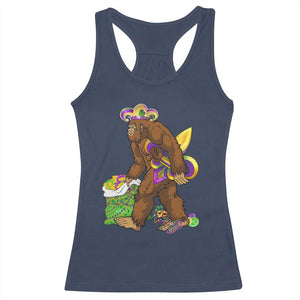 Funny Bigfoot Carnival Mardi Gras Party Racerback Tank Top TS11 Navy Print Your Wear