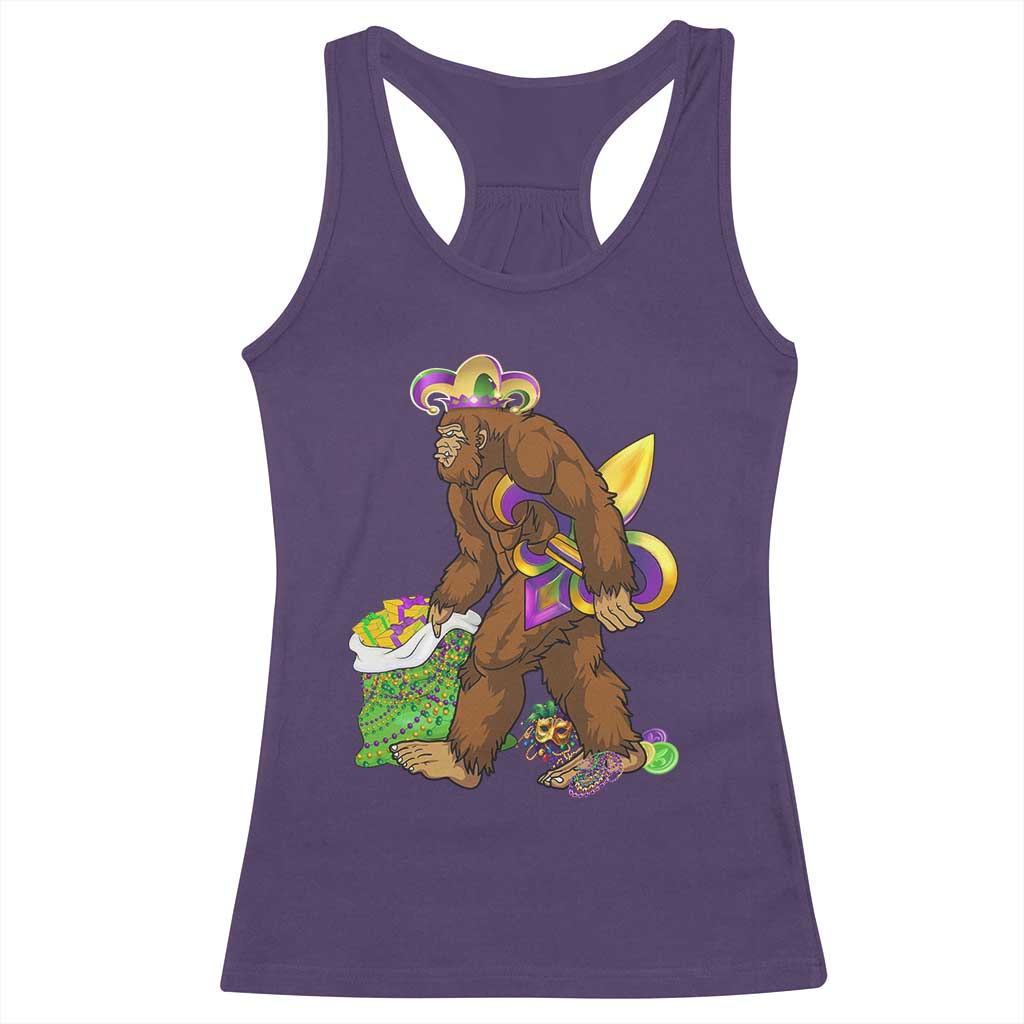 Funny Bigfoot Carnival Mardi Gras Party Racerback Tank Top TS11 Purple Print Your Wear