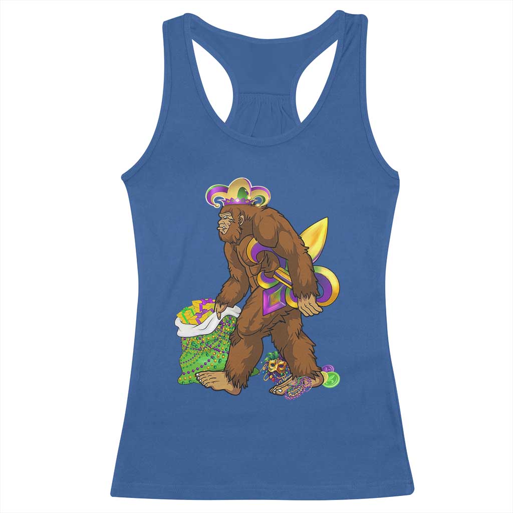 Funny Bigfoot Carnival Mardi Gras Party Racerback Tank Top TS11 Royal Blue Print Your Wear