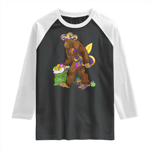Funny Bigfoot Carnival Mardi Gras Party Raglan Shirt TS11 Black White Print Your Wear