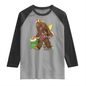 Funny Bigfoot Carnival Mardi Gras Party Raglan Shirt TS11 Sport Gray Black Print Your Wear