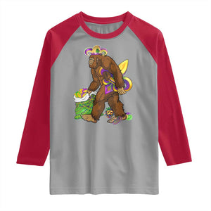 Funny Bigfoot Carnival Mardi Gras Party Raglan Shirt TS11 Sport Gray Red Print Your Wear
