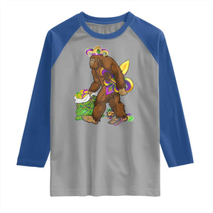 Funny Bigfoot Carnival Mardi Gras Party Raglan Shirt TS11 Sport Gray Royal Print Your Wear