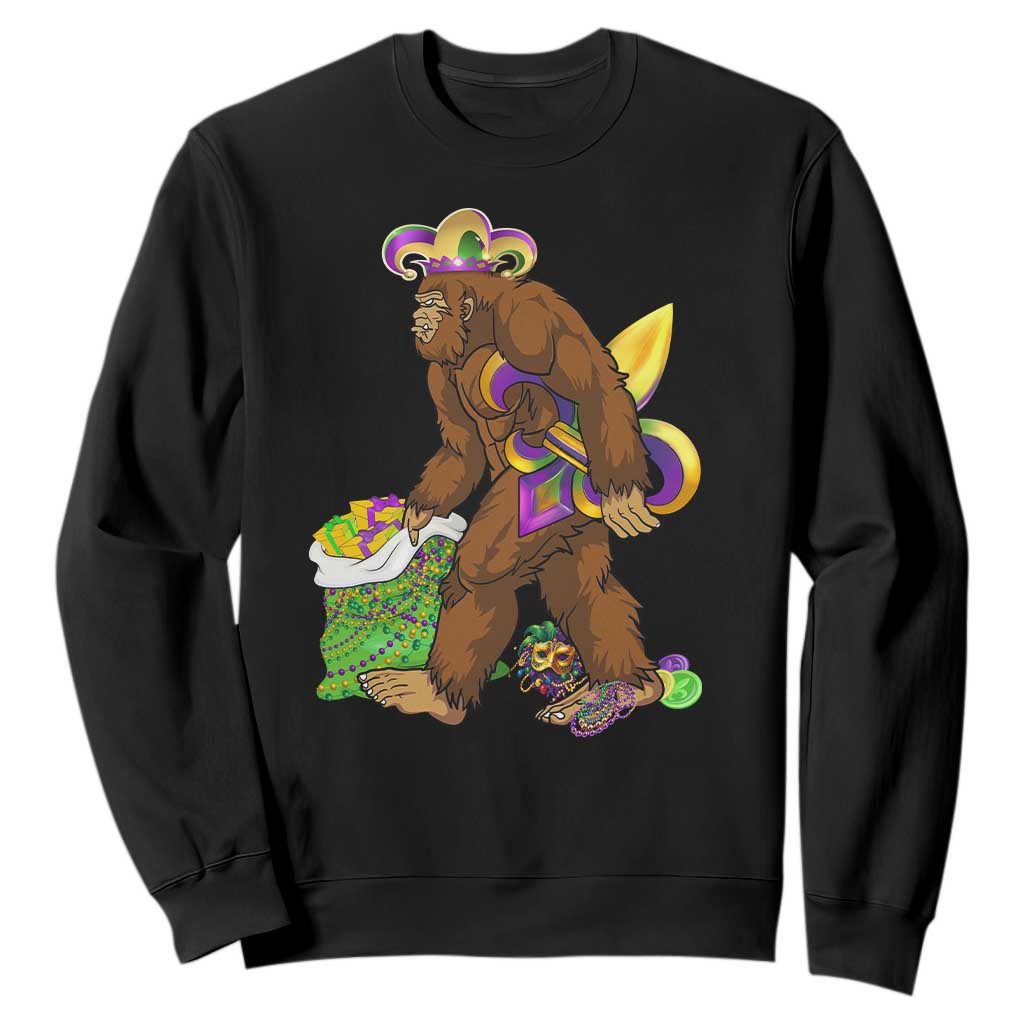 Funny Bigfoot Carnival Mardi Gras Party Sweatshirt TS11 Black Print Your Wear
