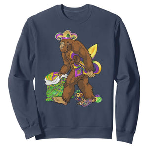 Funny Bigfoot Carnival Mardi Gras Party Sweatshirt TS11 Navy Print Your Wear