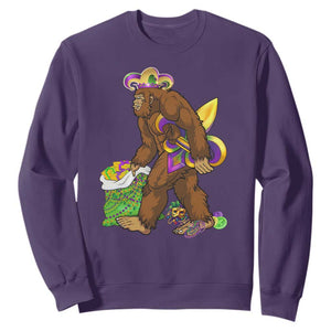 Funny Bigfoot Carnival Mardi Gras Party Sweatshirt TS11 Purple Print Your Wear