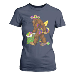 Funny Bigfoot Carnival Mardi Gras Party T Shirt For Women TS11 Navy Print Your Wear