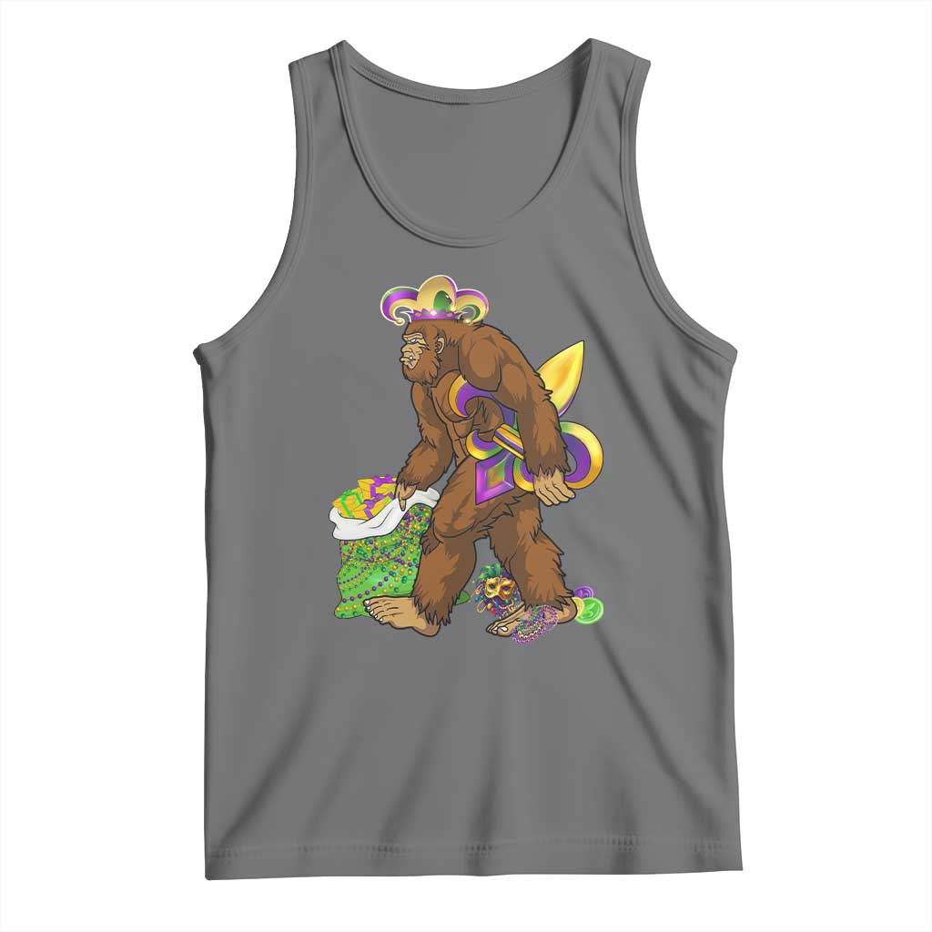 Funny Bigfoot Carnival Mardi Gras Party Tank Top TS11 Black Heather Print Your Wear