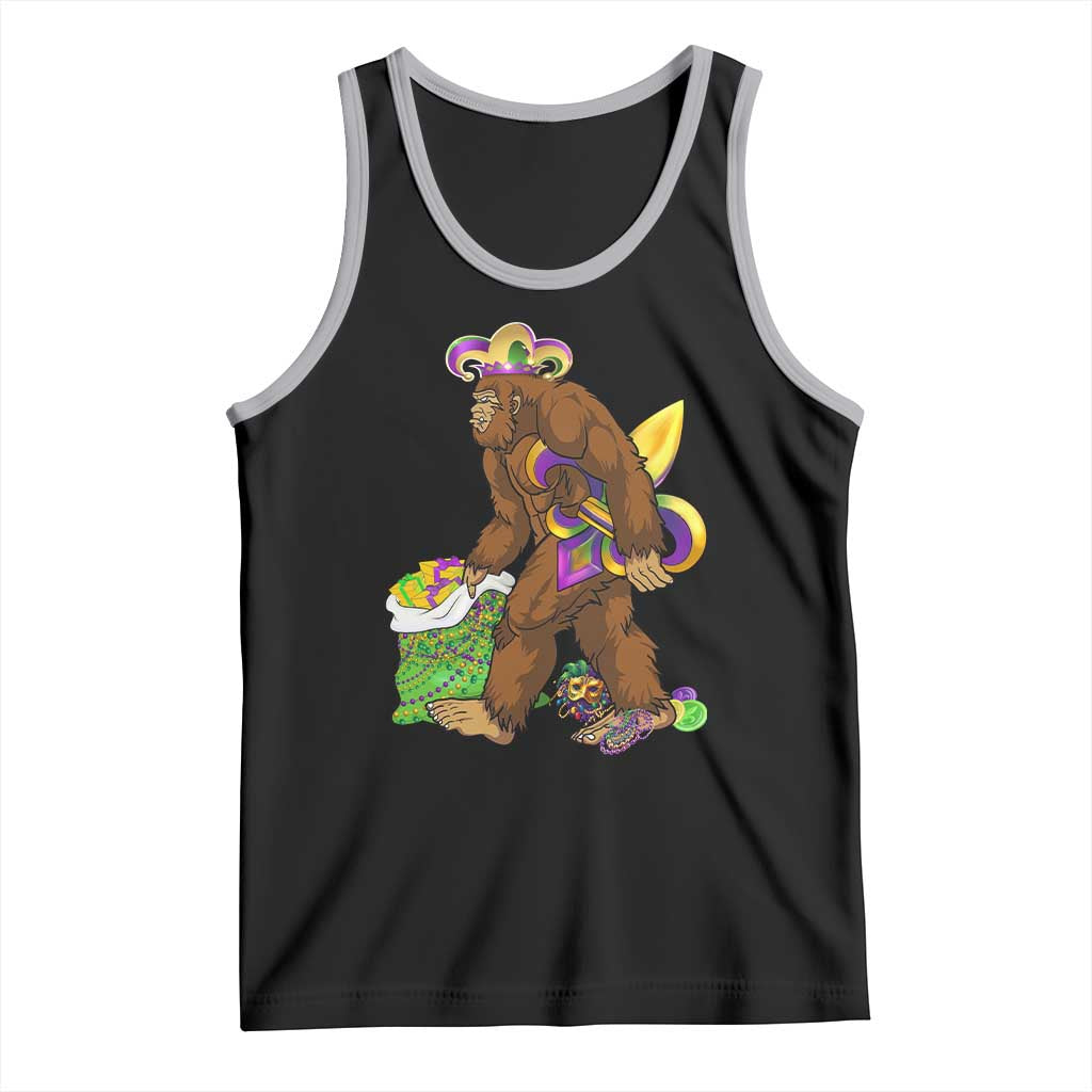 Funny Bigfoot Carnival Mardi Gras Party Tank Top TS11 Black Athletic Heather Print Your Wear