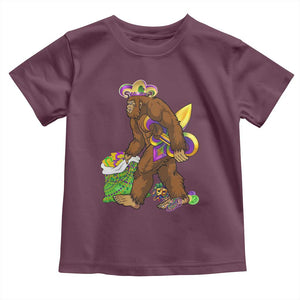 Funny Bigfoot Carnival Mardi Gras Party Toddler T Shirt TS11 Maroon Print Your Wear
