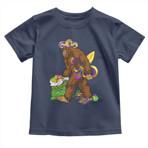 Funny Bigfoot Carnival Mardi Gras Party Toddler T Shirt TS11 Navy Print Your Wear