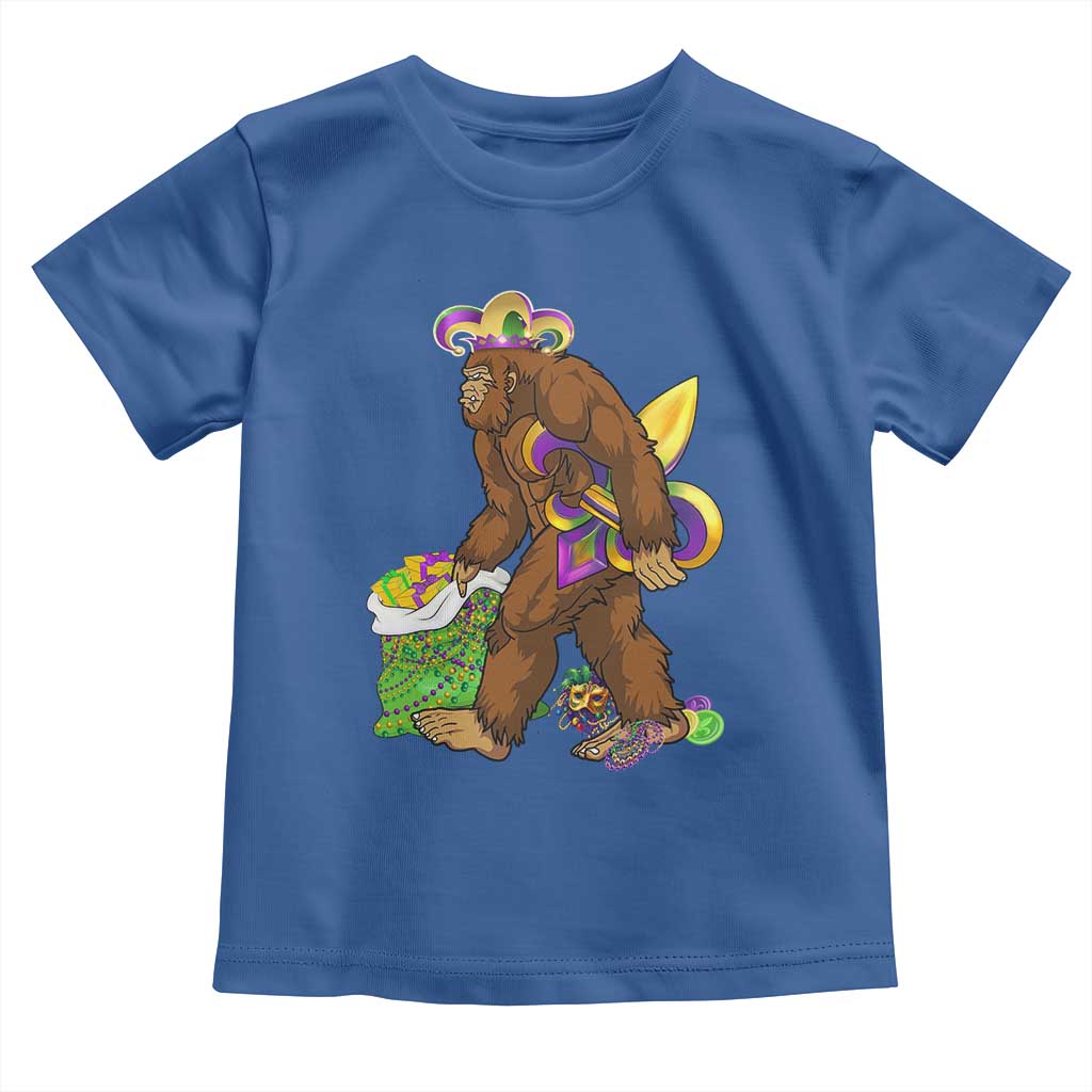 Funny Bigfoot Carnival Mardi Gras Party Toddler T Shirt TS11 Royal Blue Print Your Wear