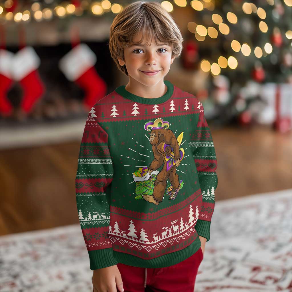 Funny Bigfoot Carnival Mardi Gras Party Knit Sweatshirt TS11 Christmas Print Your Wear