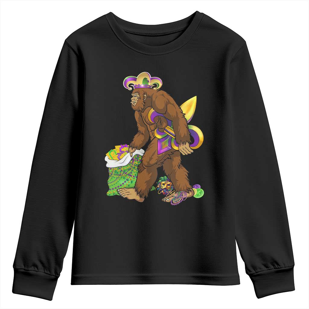 Funny Bigfoot Carnival Mardi Gras Party Youth Sweatshirt TS11 Black Print Your Wear