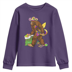 Funny Bigfoot Carnival Mardi Gras Party Youth Sweatshirt TS11 Purple Print Your Wear