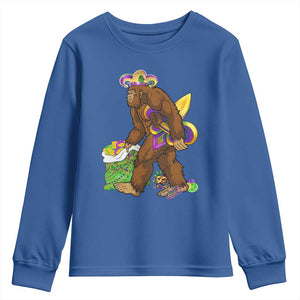 Funny Bigfoot Carnival Mardi Gras Party Youth Sweatshirt TS11 Royal Blue Print Your Wear