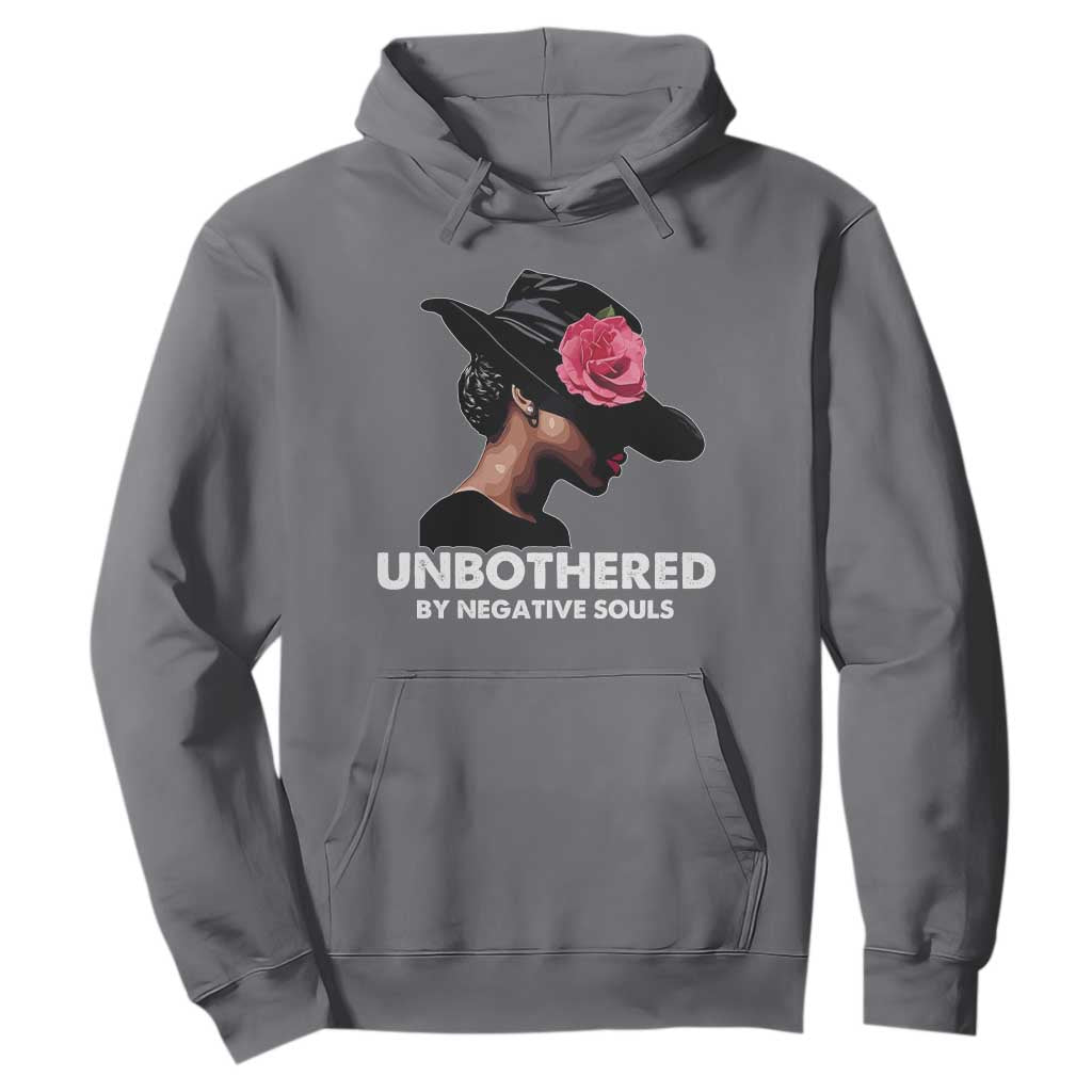 Funny African American Hoodie Unbothered By Negative Souls TS11 Charcoal Print Your Wear