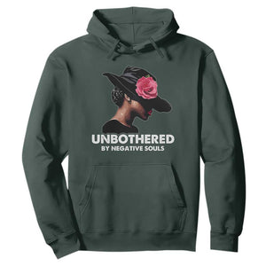 Funny African American Hoodie Unbothered By Negative Souls TS11 Dark Forest Green Print Your Wear
