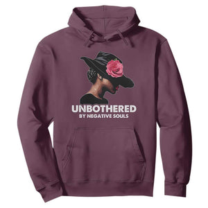 Funny African American Hoodie Unbothered By Negative Souls TS11 Maroon Print Your Wear