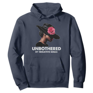 Funny African American Hoodie Unbothered By Negative Souls TS11 Navy Print Your Wear