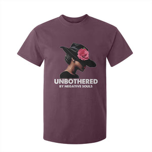 Funny African American T Shirt For Kid Unbothered By Negative Souls TS11 Maroon Print Your Wear