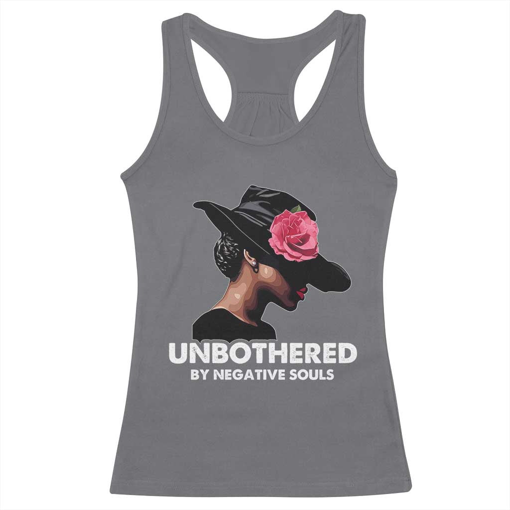 Funny African American Racerback Tank Top Unbothered By Negative Souls TS11 Charcoal Print Your Wear