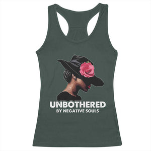 Funny African American Racerback Tank Top Unbothered By Negative Souls TS11 Dark Forest Green Print Your Wear
