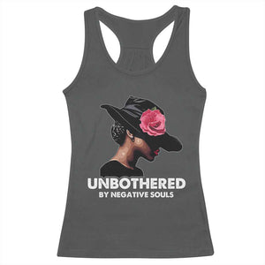 Funny African American Racerback Tank Top Unbothered By Negative Souls TS11 Dark Heather Print Your Wear