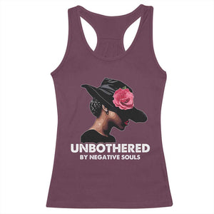 Funny African American Racerback Tank Top Unbothered By Negative Souls TS11 Maroon Print Your Wear