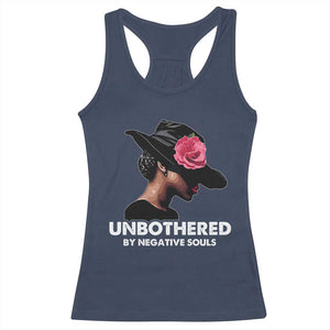 Funny African American Racerback Tank Top Unbothered By Negative Souls TS11 Navy Print Your Wear