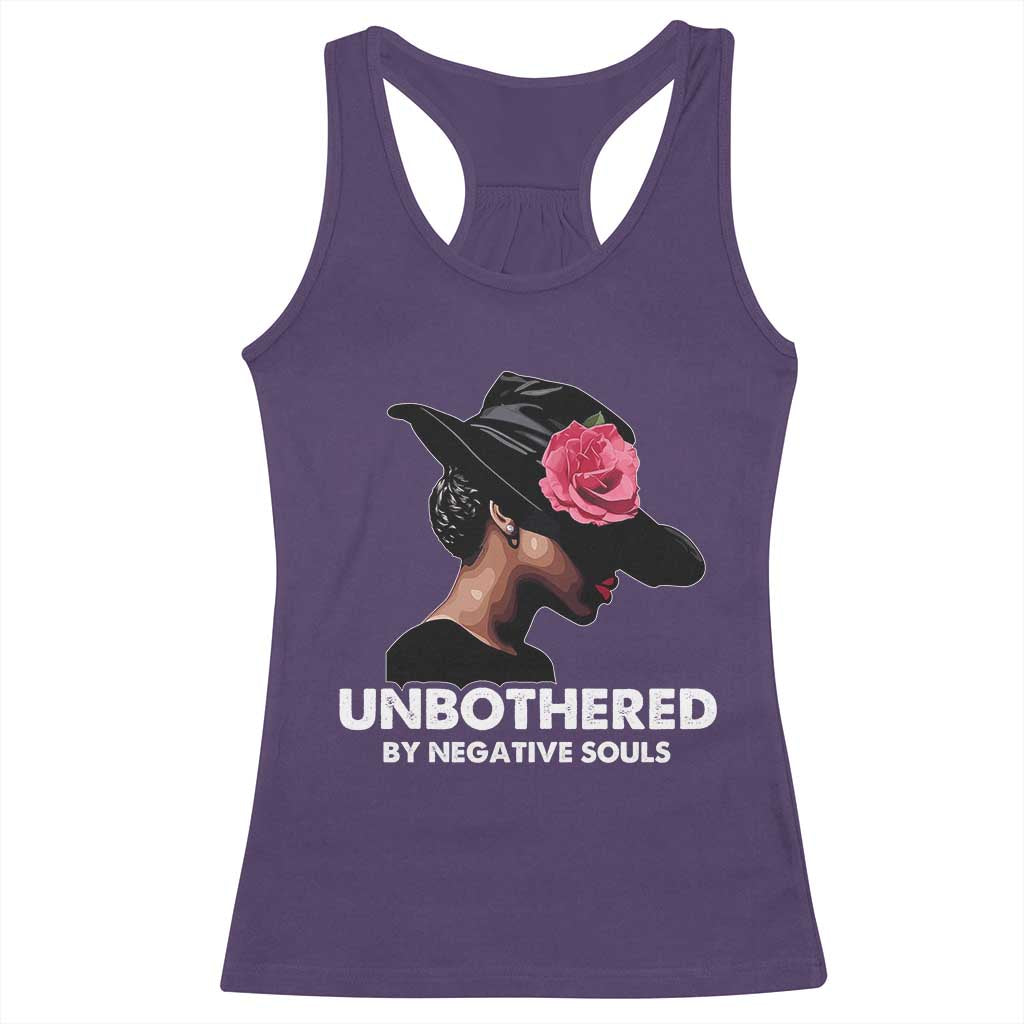 Funny African American Racerback Tank Top Unbothered By Negative Souls TS11 Purple Print Your Wear