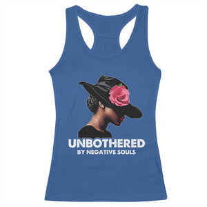 Funny African American Racerback Tank Top Unbothered By Negative Souls TS11 Royal Blue Print Your Wear