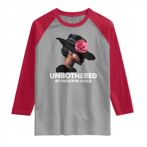 Funny African American Raglan Shirt Unbothered By Negative Souls TS11 Sport Gray Red Print Your Wear