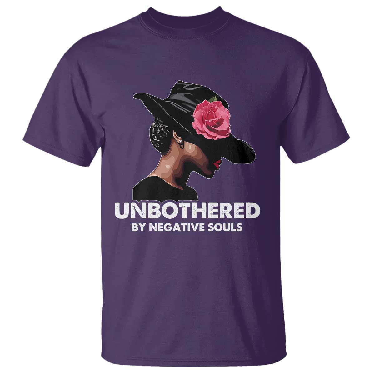 Funny African American T Shirt Unbothered By Negative Souls TS11 Purple Print Your Wear