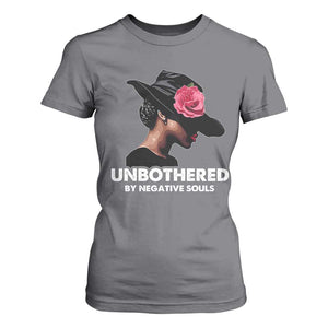 Funny African American T Shirt For Women Unbothered By Negative Souls TS11 Charcoal Print Your Wear