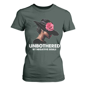 Funny African American T Shirt For Women Unbothered By Negative Souls TS11 Dark Forest Green Print Your Wear