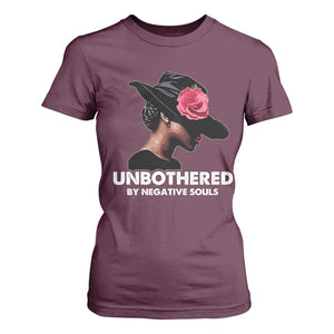 Funny African American T Shirt For Women Unbothered By Negative Souls TS11 Maroon Print Your Wear