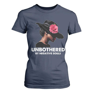 Funny African American T Shirt For Women Unbothered By Negative Souls TS11 Navy Print Your Wear