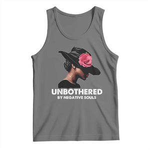 Funny African American Tank Top Unbothered By Negative Souls TS11 Black Heather Print Your Wear
