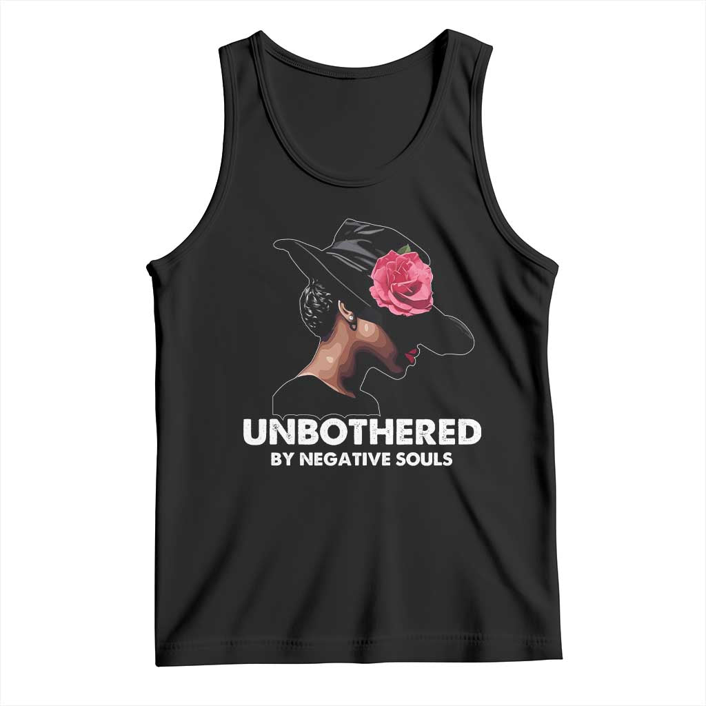 Funny African American Tank Top Unbothered By Negative Souls TS11 Black Print Your Wear