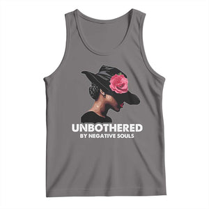 Funny African American Tank Top Unbothered By Negative Souls TS11 Deep Heather Print Your Wear