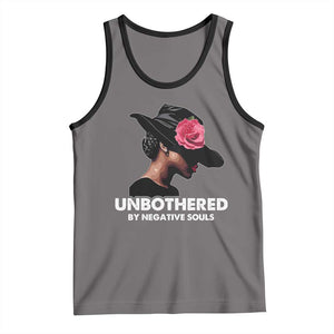 Funny African American Tank Top Unbothered By Negative Souls TS11 Deep Heather Black Print Your Wear