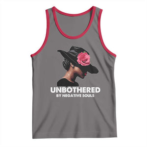 Funny African American Tank Top Unbothered By Negative Souls TS11 Deep Heather Red Print Your Wear