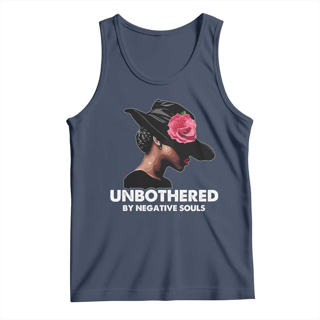 Funny African American Tank Top Unbothered By Negative Souls TS11 Navy Print Your Wear