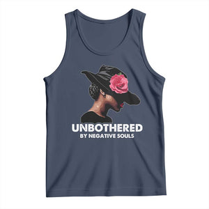 Funny African American Tank Top Unbothered By Negative Souls TS11 Navy Print Your Wear